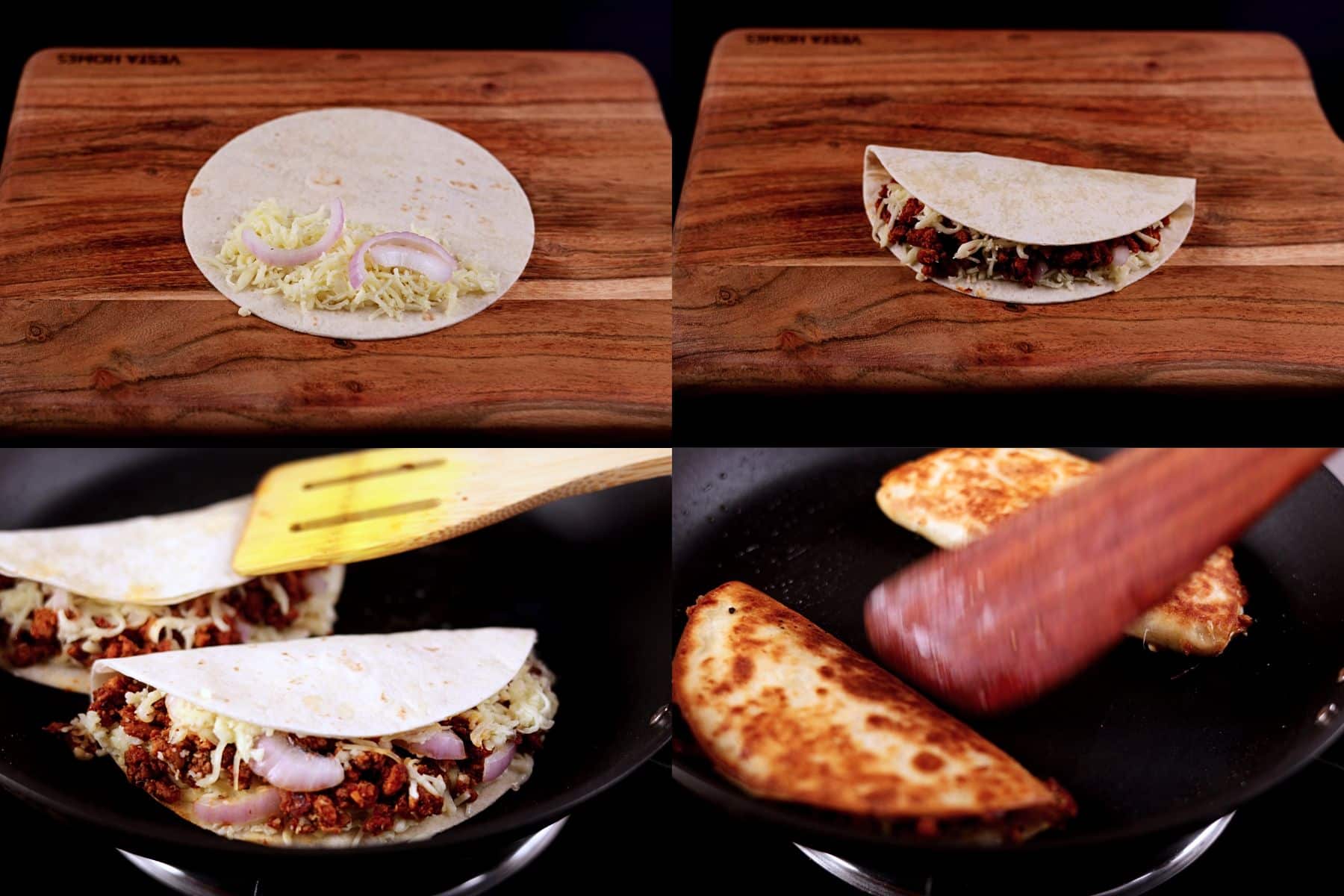 Stuffing tortillas with chicken filling and frying until crispy.