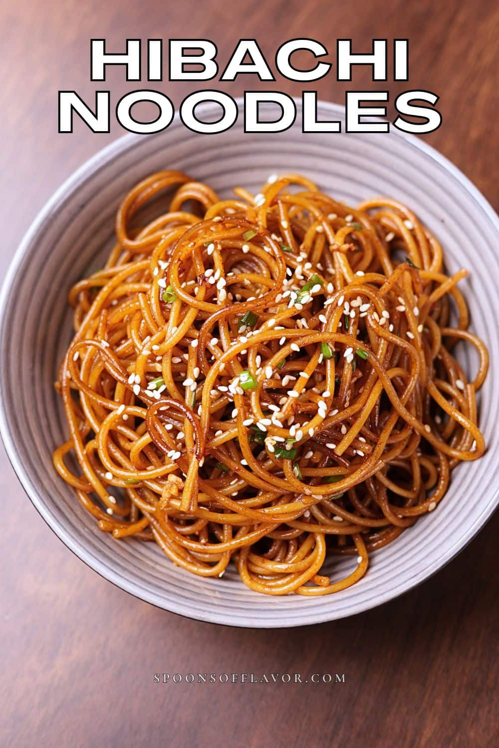 Hibachi noodles in a bowl.